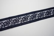 Taśma koronkowa - szerokość 7 cm, kolor granatowy