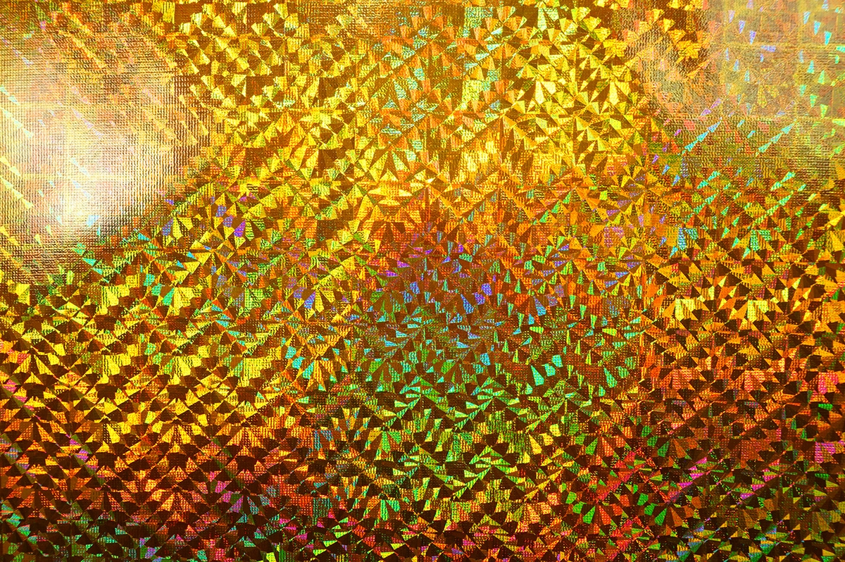 Folia hologramowa w kolorze złotym