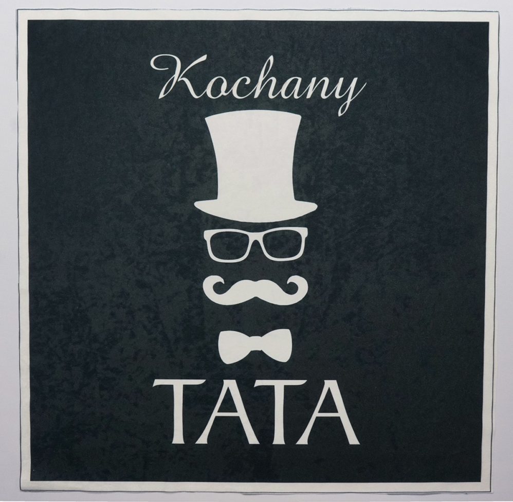 Panel poduszkowy - kochany tata na czarnym tle