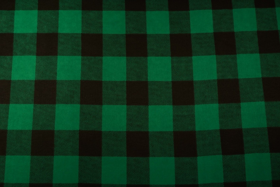 Flanela – zielona krata