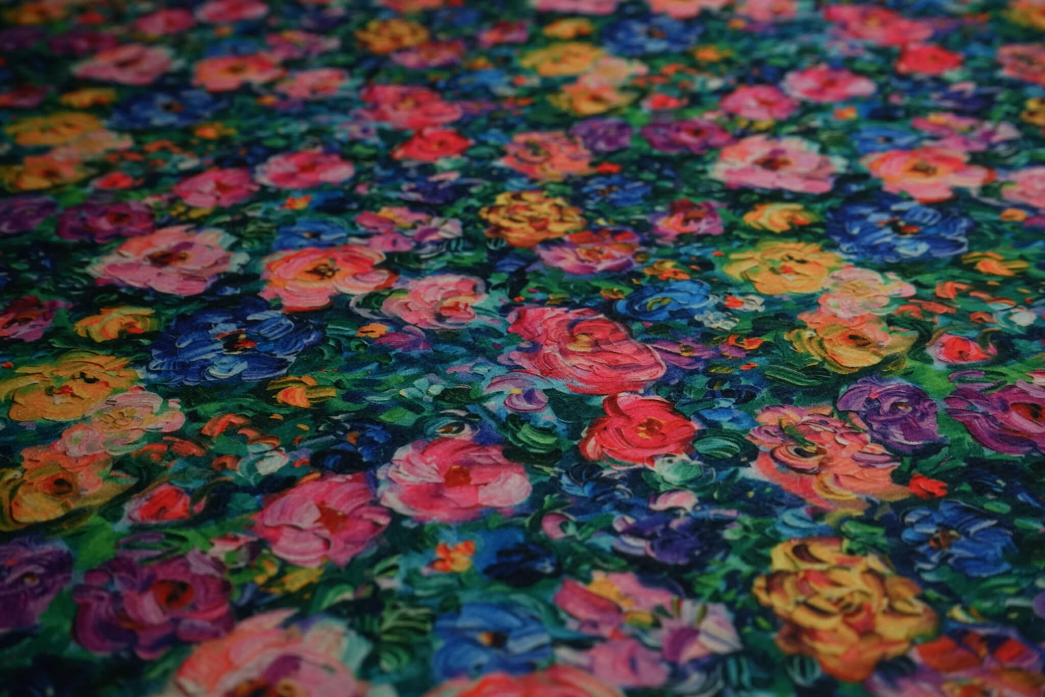 Filc drukowany - łąka w stylu Monet'a