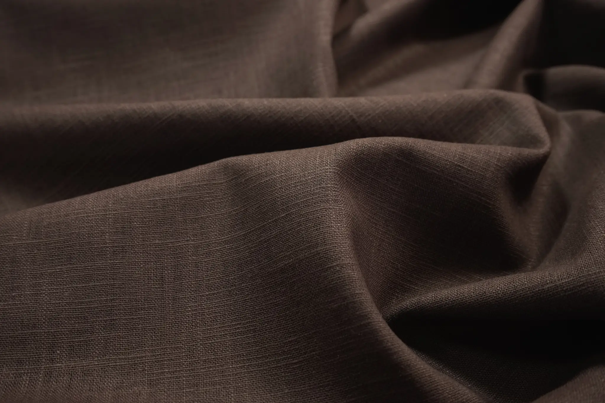 Tkanina lniana – ciemny taupe