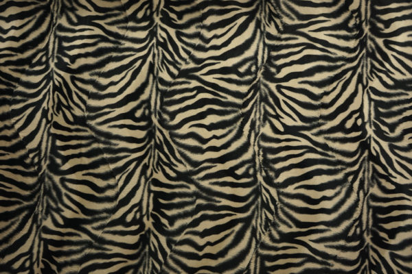 Welur - zebra czarno-beżowa